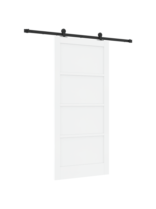 Posuvné dveře s hardwarem bílá 93x202 cm masivní dřevo borovice, interiérové dveře orkdal bílá 93x202x4 cm masivní dřevo borovice