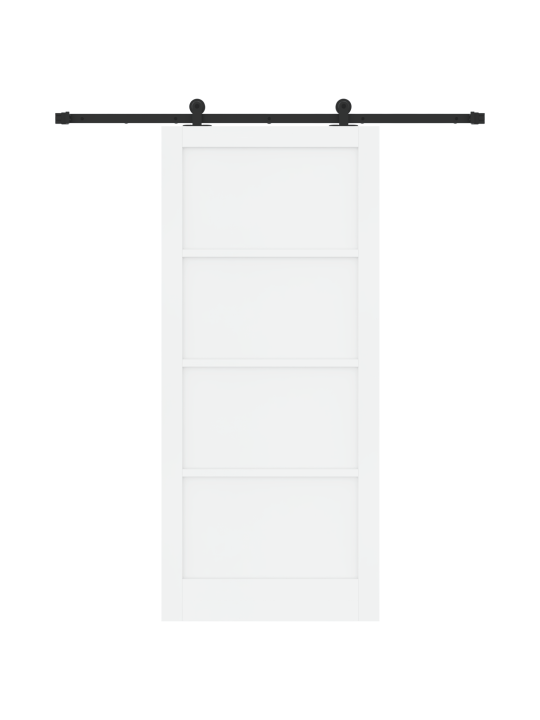 Posuvné dveře se sadou kování bílé 93x211 cm masivní dřevo borovice