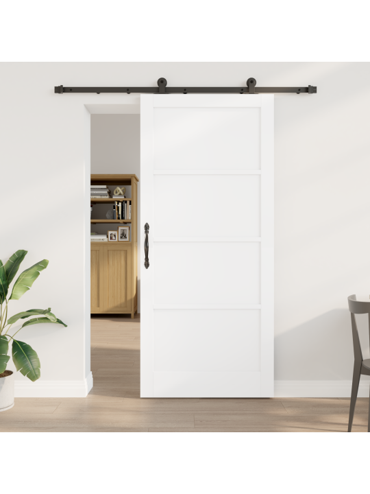 Posuvné dveře se sadou kování bílé 93x211 cm masivní dřevo borovice