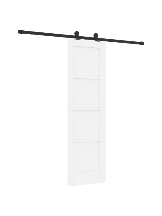 Posuvné dveře s kováním bílá 61x198,5 cm masivní dřevo bor