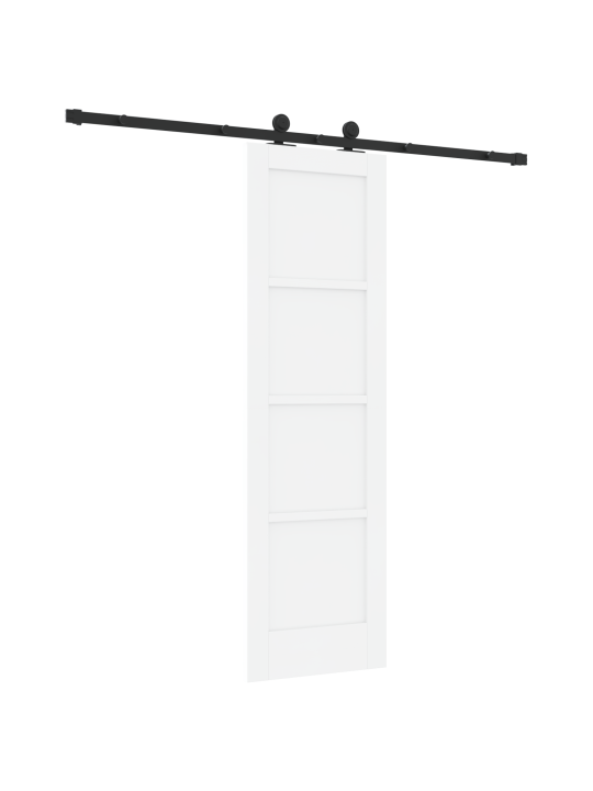 Posuvné dveře s kováním bílá 61x198,5 cm masivní dřevo bor