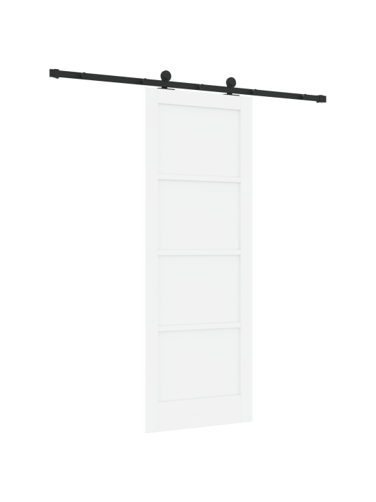 Posuvné dveře s kovaním bílé 78x211 cm masivní dřevo pine