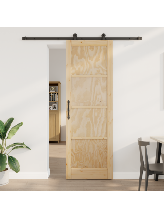 Posuvné dveře s montážní sadou 78x232 cm z masivního borového dřeva