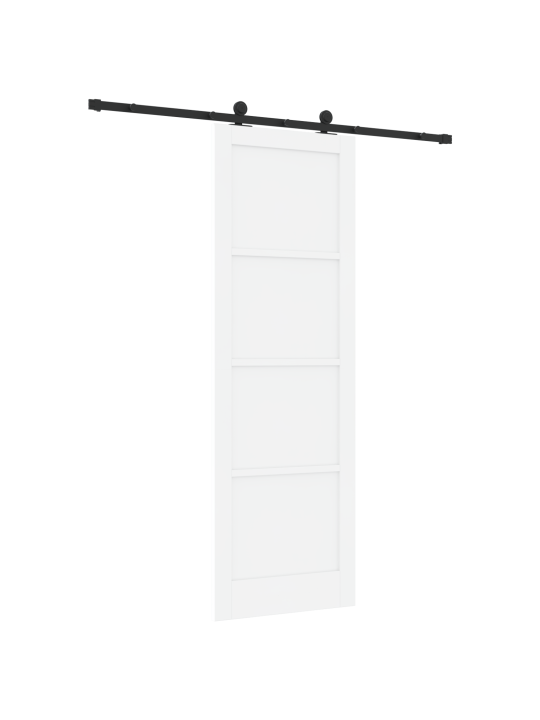 Posuvné dveře s hardwarovou sadou bílá 78x232 cm z masivního borového dřeva
