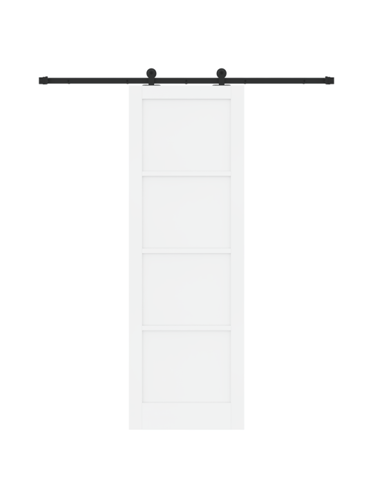 Posuvné dveře s hardwarovou sadou bílá 78x232 cm z masivního borového dřeva