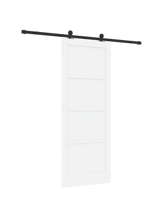 Posuvné dveře s instalační sadou bílá 83x211 cm masivní dřevo borovice, vnitřní dveře 'orkdal'bílá 83x211x4 cm masivní dřevo borovice