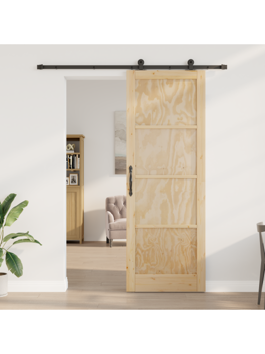 Posuvné dveře se sadou kování 83x232 cm kvalitní dřevo borovice