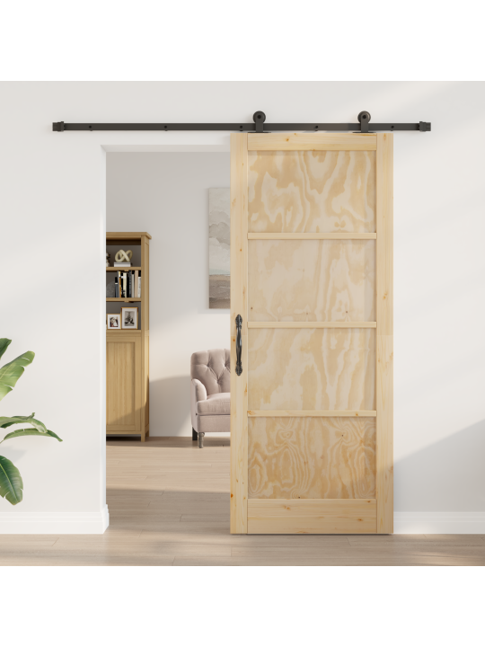 Skládací dveře s hardwarem 86x211 cm z masivního dřeva borovice, interiérové dveře 'orkdal'86x211x4 cm z masivního dřeva borovice