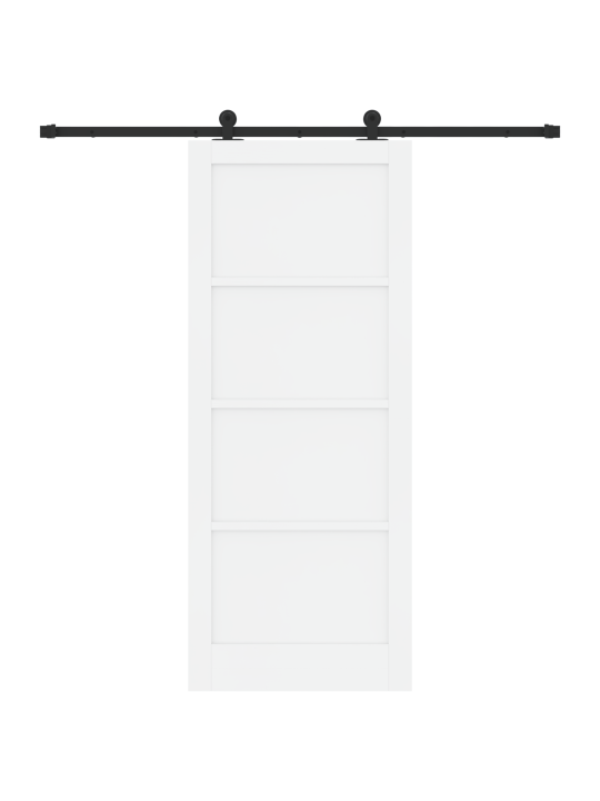Posuvné dveře s hardwarovou sadou bílé 86x211 cm masivní dřevo z borovice