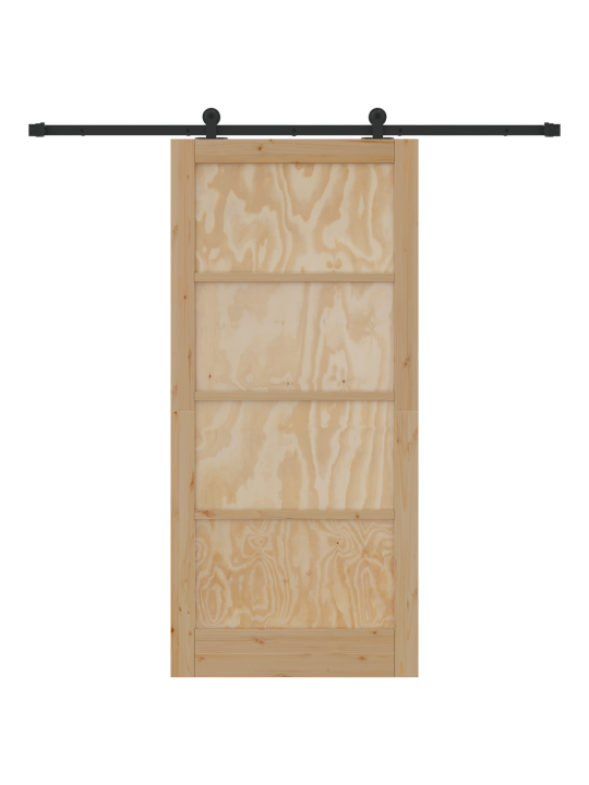 Posuvné dveře s kovovým setem 93x202 cm masivní dřevo borovice, interiérové dveře