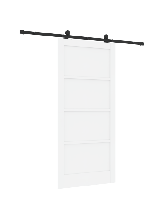 Posuvné dveře s instalačním setem bílé 93x202 cm masivní dřevo borové, interiérové dveře “orkdal” bílé 93x202x4 cm masivní dřevo borové