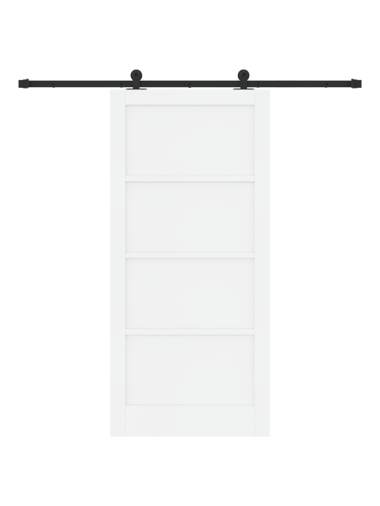 Posuvné dveře s instalačním setem bílé 93x202 cm masivní dřevo borové, interiérové dveře “orkdal” bílé 93x202x4 cm masivní dřevo borové