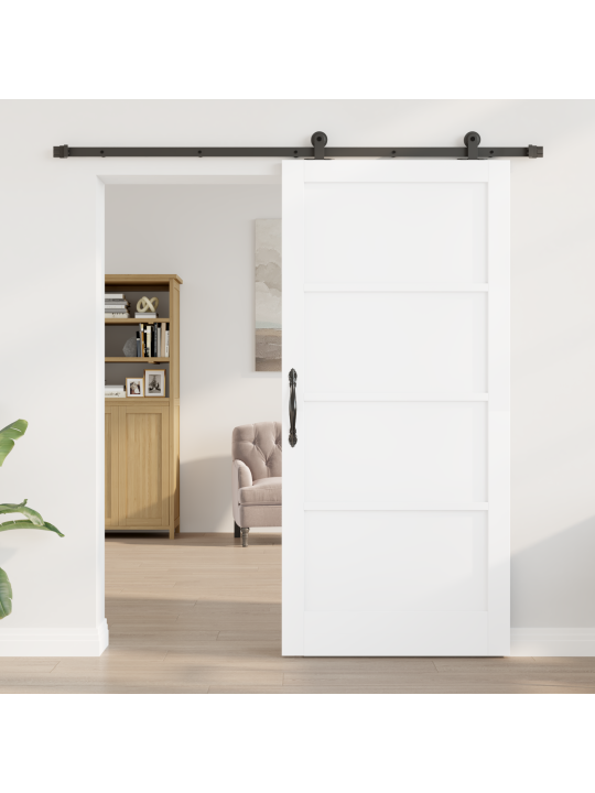 Posuvné dveře s instalačním setem bílé 93x202 cm masivní dřevo borové, interiérové dveře “orkdal” bílé 93x202x4 cm masivní dřevo borové