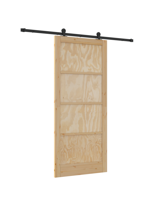 Skládací dveře se sadou hardwaru 93x211 cm z masivního borového dřeva, interiérové dveře 'orkdal'93x211x4 cm z masivního borového dřeva
