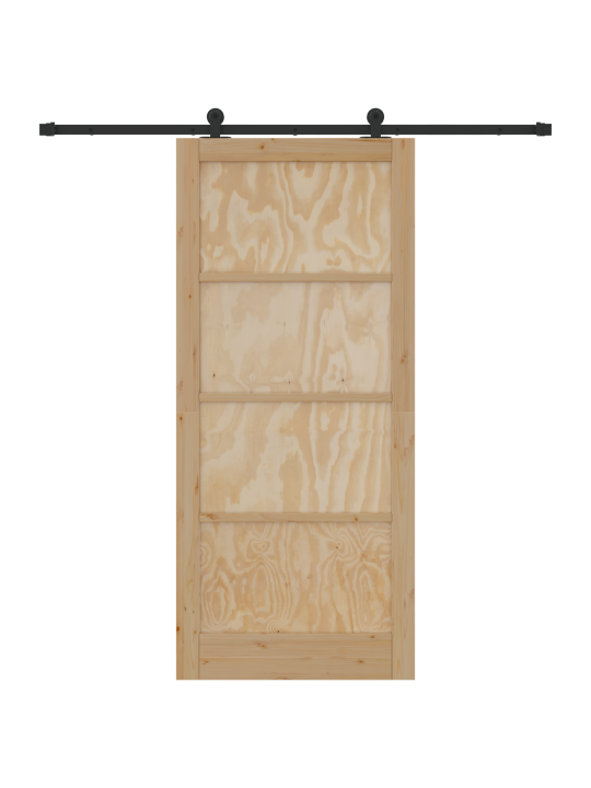Skládací dveře se sadou hardwaru 93x211 cm z masivního borového dřeva, interiérové dveře 'orkdal'93x211x4 cm z masivního borového dřeva