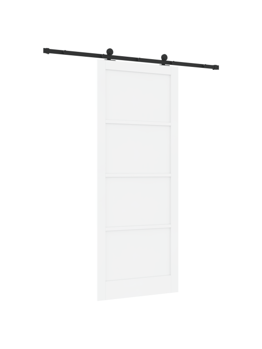 Posuvné dveře s hardwarovou sadou bílé 93x232 cm ze solidního dřeva
