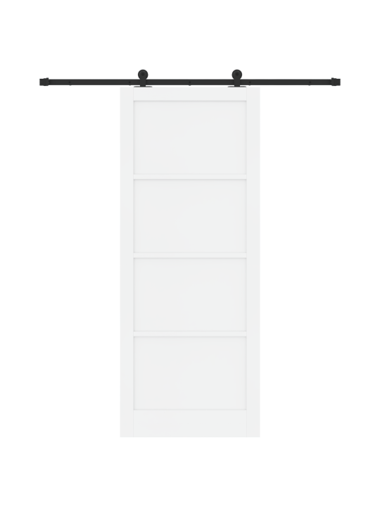 Posuvné dveře s hardwarovou sadou bílé 93x232 cm ze solidního dřeva