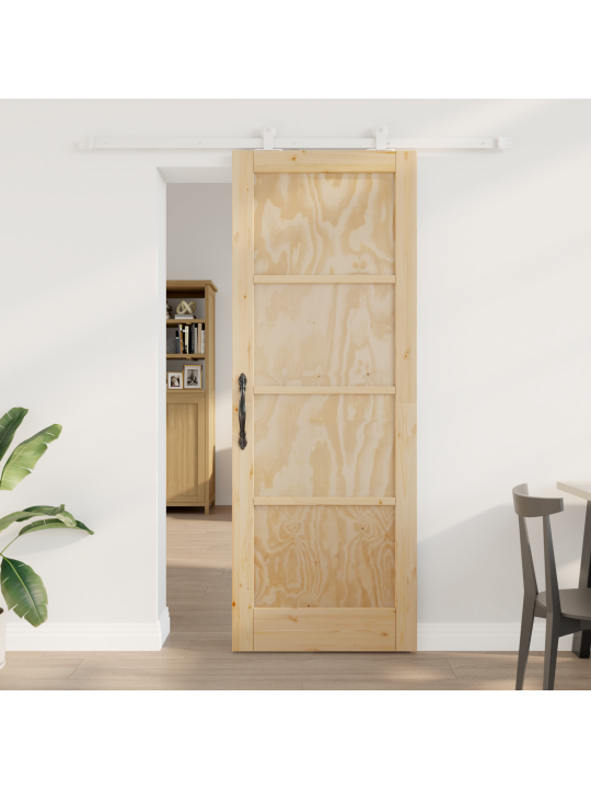 Posuvné dveře se setem hardware 78x211 cm z masivního borového dřeva