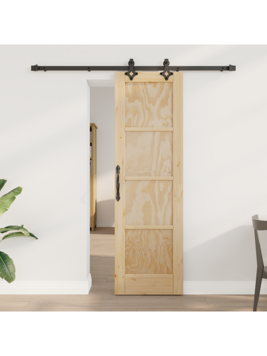 Posuvné dveře se sadou kování 61x198,5 cm masivní dřevo borovice