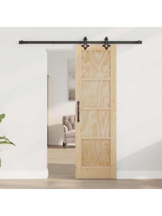 Posuvné dveře se sadou kování 61x198,5 cm masivní dřevo borovice