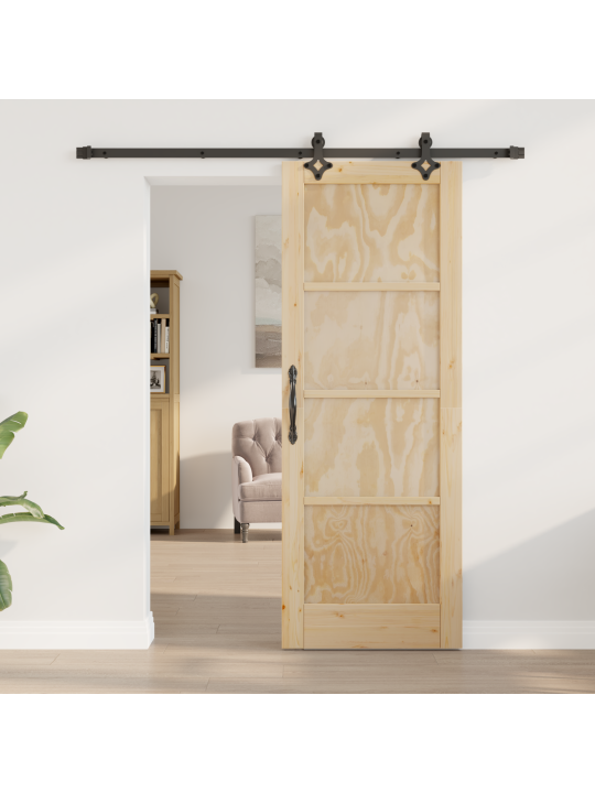 Posuvné dveře s nářadím 73.5x198.5 cm masivní dřevo borovice