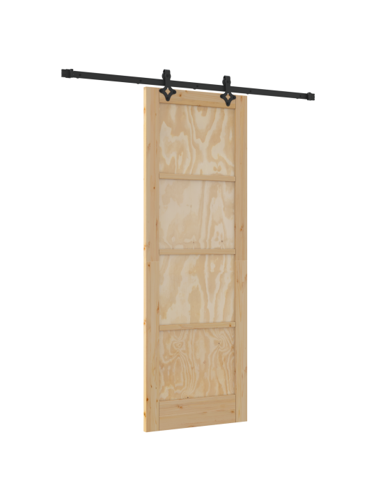 Posuvné dveře se sadou hardwaru 73,5x211 cm z borového dřeva, interiérové dveře 'orkdal'73,5x211x4 cm z pevného borového dřeva