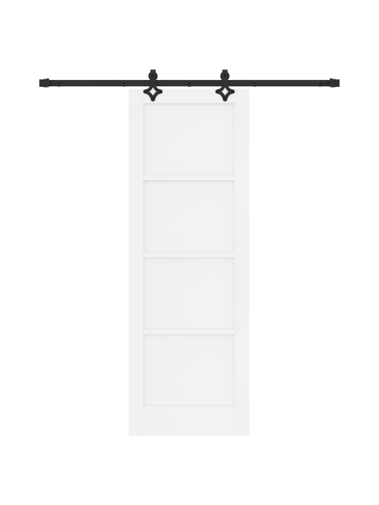 Posuvné dveře s příslušenstvím bílá 73.5x211 cm masivní borové dřevo, interiérové dveře 'orkdal'bílá 73.5x211x4 cm masivní borové dřevo