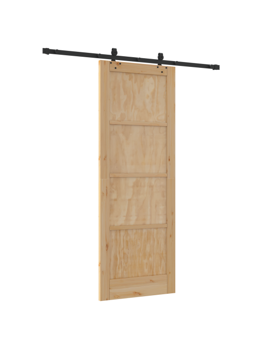 Posuvný dveře s hardwarovou sadou 78x211 cm z masivního borového dřeva, vnitřní dveře 'orkdal'78x211x4 cm z masivního borového dřeva