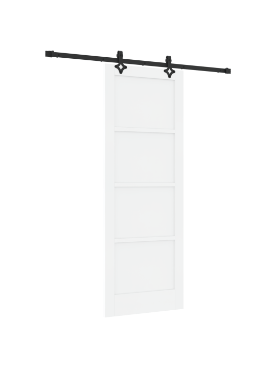 Posuvní dveře s kováním bílé 78x211 cm z pevnýho dřeva borovice