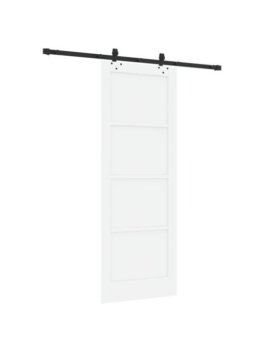 Posuvní dveře s kováním bílé 78x211 cm z pevnýho dřeva borovice