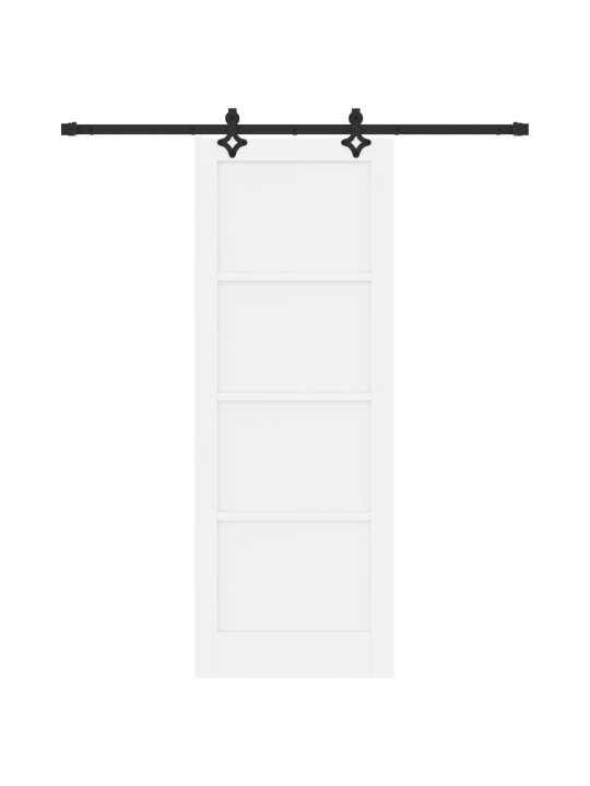 Posuvní dveře s kováním bílé 78x211 cm z pevnýho dřeva borovice