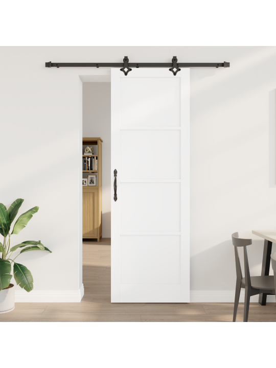 Posuvné dveře s hardwarem bílá 78x232 cm masivní dřevo borové, vnitřní dveře 'orkdal'bílá 78x232x4 cm masivní dřevo borové