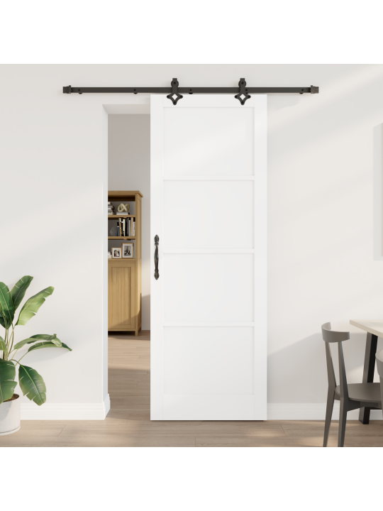 Vidaxl posuvné dveře s hardwarovou sadou bílé 83x232 cm z masivního borovicového dřeva, vidaxl interiérové dveře 'orkdal'bílé 83x232x4 cm z masivního borovicového dřeva