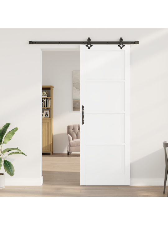 Vidaxl posuvné dveře s hardwarovou sadou bílé 83x232 cm z masivního borovicového dřeva, vidaxl interiérové dveře 'orkdal'bílé 83x232x4 cm z masivního borovicového dřeva