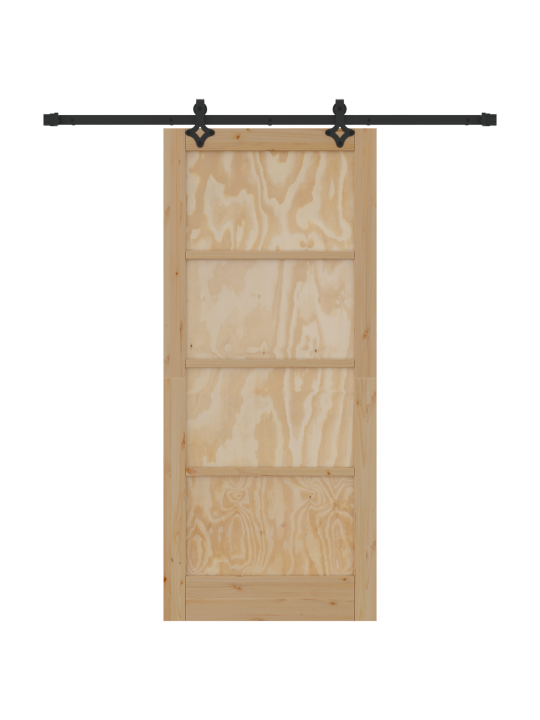 Posuvné dveře s hardwarem 86x198.5 cm masivní borové dřevo