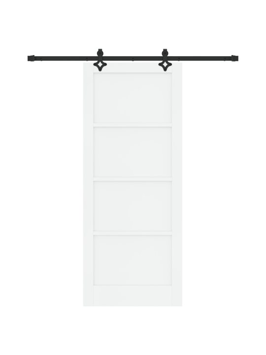 Posuvné dveře s hardwarem sada bílá 86x211 cm z masivní borovice, interiérové dveře 'orkdal'bílá 86x211x4 cm z masivní borovice