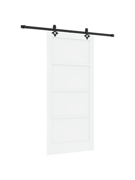 Posuvné dveře s kovaním bílá 93x202 cm masivní dřevo borovice, interiérové dveře “orkdal” bílá 93x202x4 cm masivní dřevo borovice
