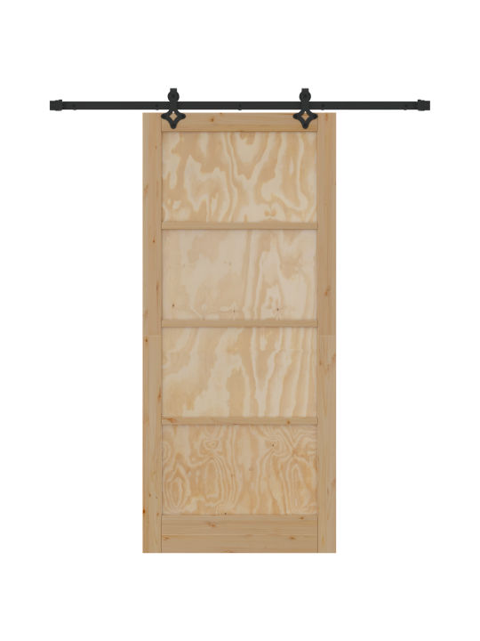 Posuvné dveře se sadou kování 93x211 cm z masivního borového dřeva, vnitřní dveře "orkdal" 93x211x4 cm z masivního borového dřeva
