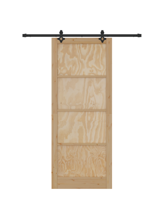 Posuvné dveře se sadou kování 93x232 cm solidní dřevo borovice, interiérové dveře 'orkdal'93x232x4 cm solidní dřevo borovice