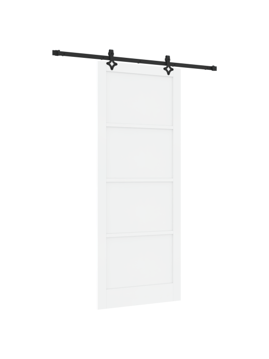 Posuvný dveře s kováním bílá 93x232 cm masivní borovicové dřevo, interiérový dveře 'orkdal'bílá 93x232x4 cm masivní borovicové dřevo