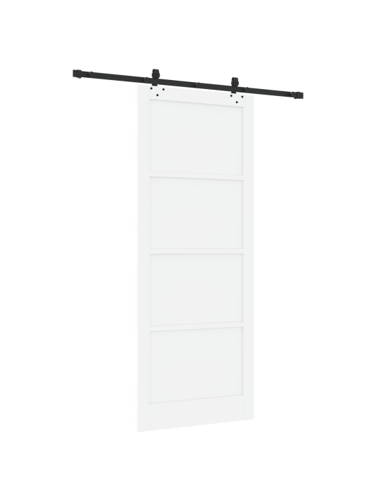 Posuvný dveře s kováním bílá 93x232 cm masivní borovicové dřevo, interiérový dveře 'orkdal'bílá 93x232x4 cm masivní borovicové dřevo