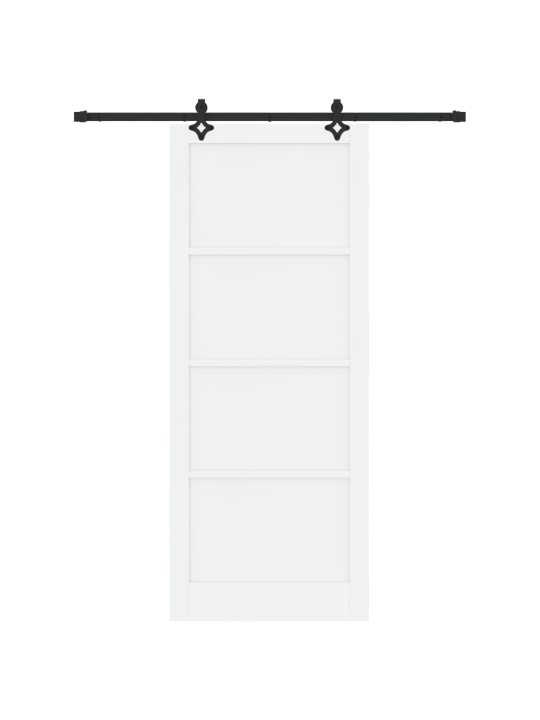 Posuvný dveře s kováním bílá 93x232 cm masivní borovicové dřevo, interiérový dveře 'orkdal'bílá 93x232x4 cm masivní borovicové dřevo