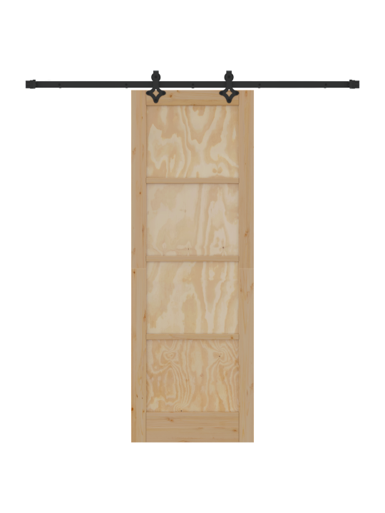 Posuvné dveře se sadou kování 73,5x211 cm z masivního borového dřeva, interiérové dveře "orkdal" 73,5x211x4 cm z masivního borového dřeva