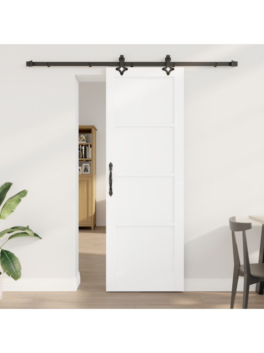 Posuvné dveře s kování set bílá 73,5x211 cm masivní borové dřevo