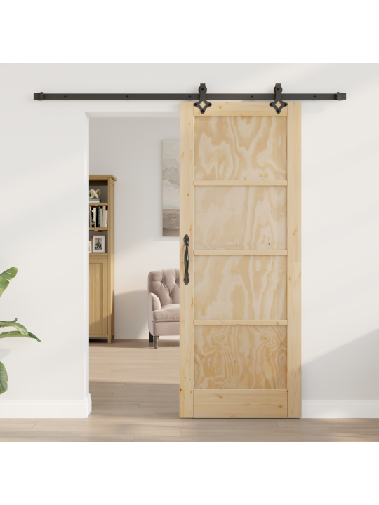 Posuvné dveře s hardwarem 78x202 cm z masivního borového dřeva