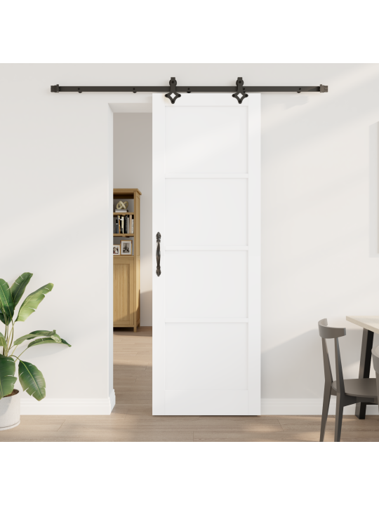 Posuvné dveře s příslušenstvím sada bílá 78x232 cm masivní dřevo borovice