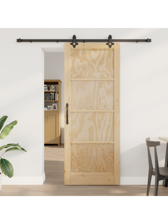Posuvné dveře s hardwarem 83x211 cm masivní borové dřevo, interiérové dveře "orkdal" 83x211x4 cm masivní borové dřevo