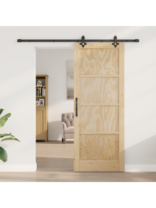 Posuvné dveře s hardwarem 83x211 cm masivní borové dřevo, interiérové dveře "orkdal" 83x211x4 cm masivní borové dřevo