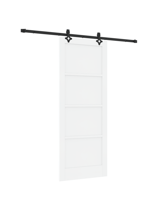 Posuvné dveře s kovaním bílá 83x211 cm masivní dřevo borovice, interiérové dveře 'orkdal'bílá 83x211x4 cm masivní dřevo borovice