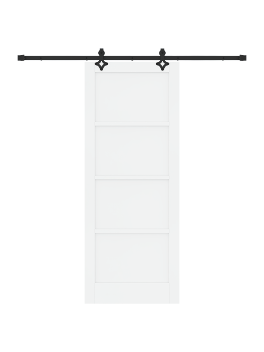 Posuvné dveře s kovaním bílá 83x211 cm masivní dřevo borovice, interiérové dveře 'orkdal'bílá 83x211x4 cm masivní dřevo borovice